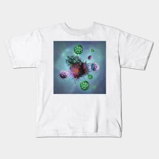 T-cells binding to cancer cells, illustration, (C054/3639) Kids T-Shirt